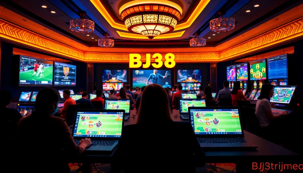 Experience the thrilling BJ38 online betting platform with exciting games and dynamic visuals.