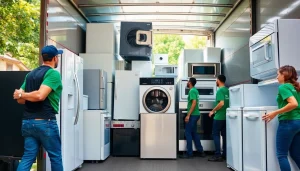 Efficient appliance removal service showcasing eco-friendly junk removal team.