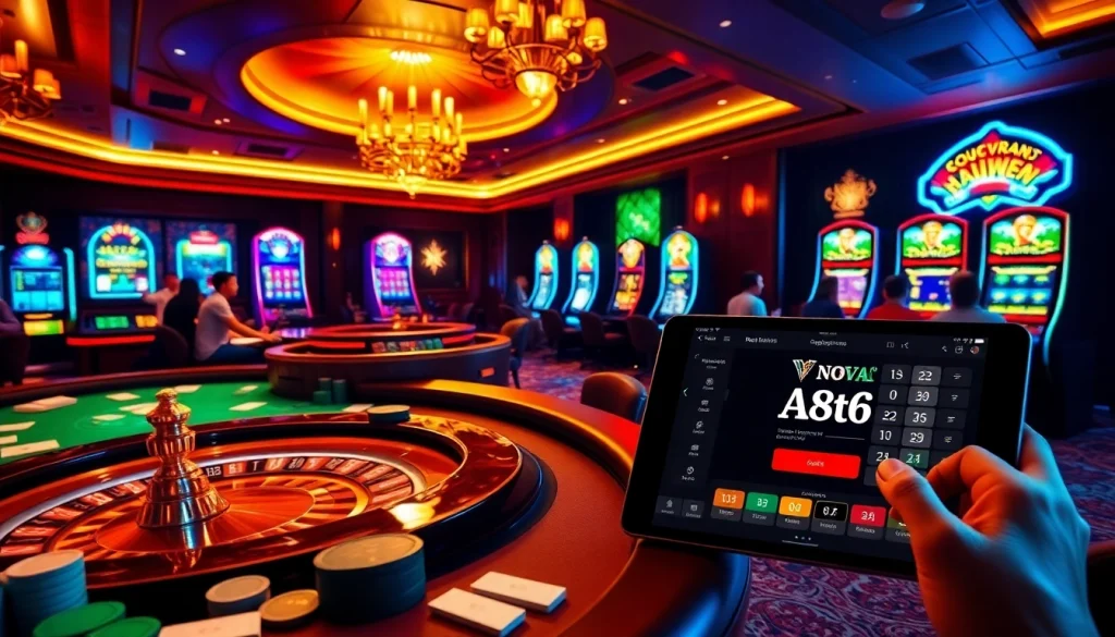 Engage with the thrilling atmosphere of online gambling at https://nova8886.com/ with luxurious casino tables and exciting games.