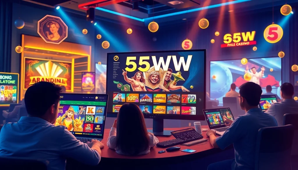 Experience the excitement of 55WW, a modern online casino platform showcasing vibrant games and engaging promotions.