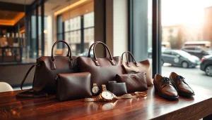 레플리카사이트에서 다양한 명품 아이템이 우아하게 전시된 이미지