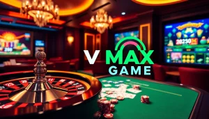 Experience thrilling gameplay at vmax game with vibrant casino tables and high-stakes poker chips.
