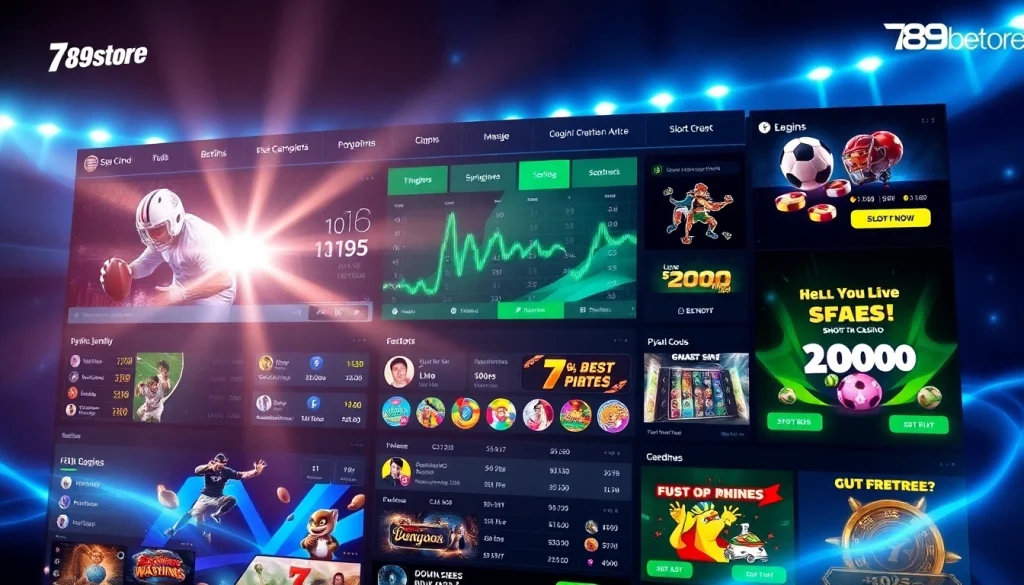 Dynamic gaming platform interface at 789bet.store, featuring vibrant sports betting and live casino.