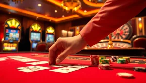 Experience the thrill at QH88 casino with vibrant poker chips and cards in an elegant setting.