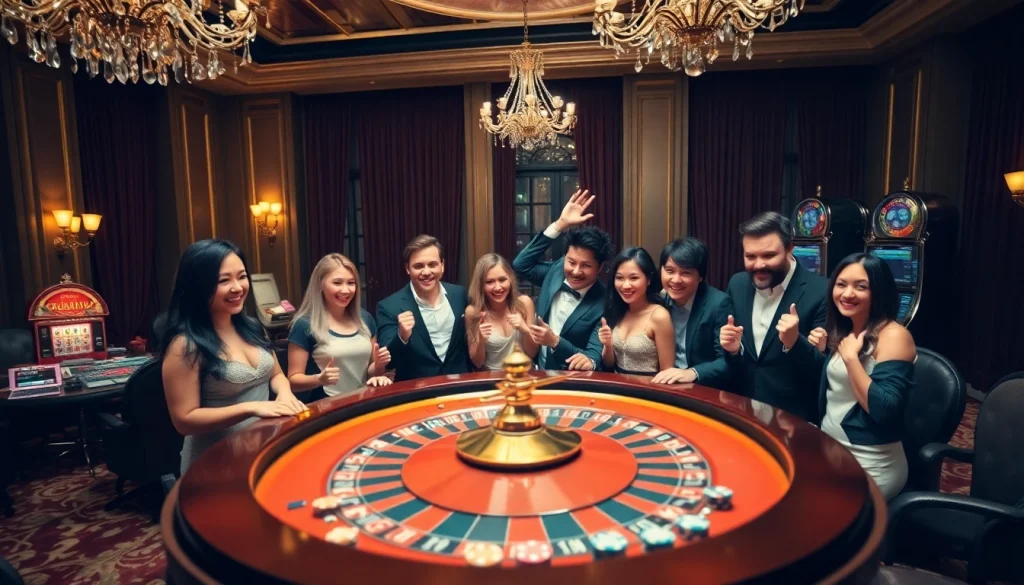 Celebrating a big win at the casino table while engaging in bdjl win strategies.