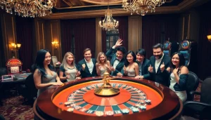 Celebrating a big win at the casino table while engaging in bdjl win strategies.