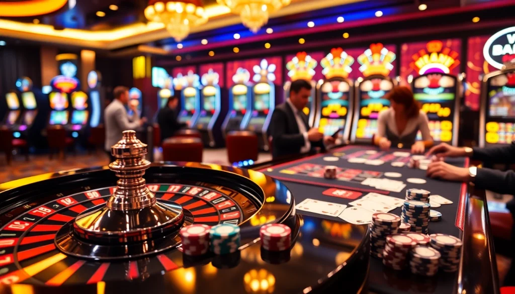 Engaging gamblers at the MV88 casino table with roulette, cards, and chips.