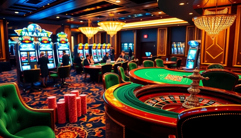 Join the excitement at https://co88.vin/ with vibrant casino tables, poker chips, and roulette wheels.