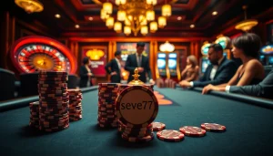 Engage with seven77 on a vibrant casino poker table showcasing luxury and excitement.