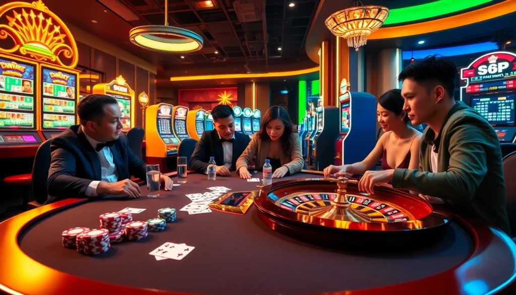 Players enjoying a thrilling casino experience with s88vip gaming elements.