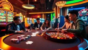 Players enjoying a thrilling casino experience with s88vip gaming elements.