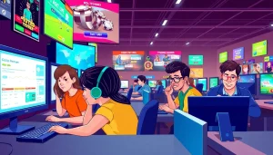 Players engaged in exciting online gaming experiences at 56WIN, showcasing vibrant interfaces and community interactions.