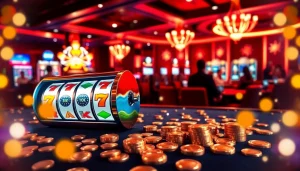 Adegan menarik dengan slot deposit pulsa tanpa potongan, menampilkan suasana permainan yang hidup dan ketegangan taruhan yang tinggi.