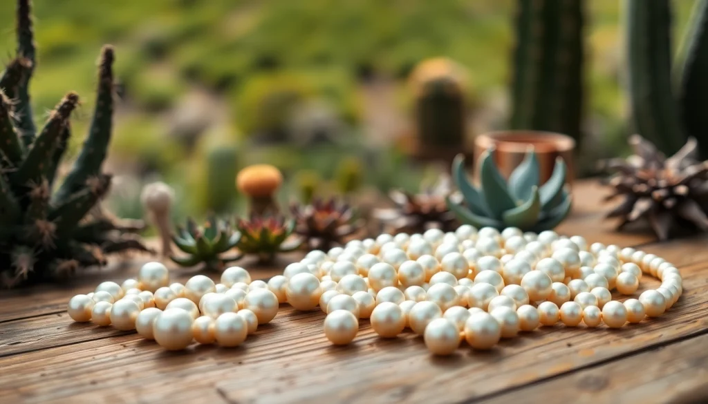Navajo Pearls Canada beautifully arranged on a rustic wooden table, showcasing intricate details.