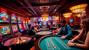 Exciting gambling scene showcasing uu88 online casino games with players actively engaged.
