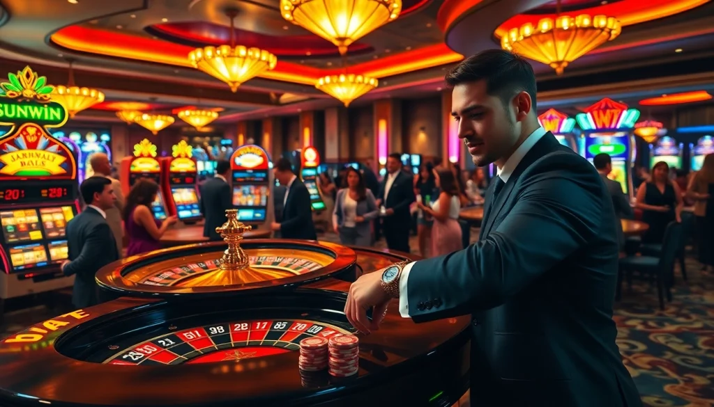 Players celebrate their wins at the table, highlighting the exhilarating ambiance at sunwin casino.