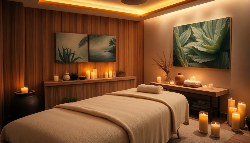 편안한 분위기가 감도는 고요한 스파 환경에서의 마사지 치료 세션.