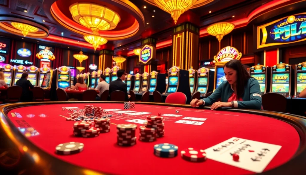 Engaging players at KK55 Casino with vibrant tables and exciting game action.