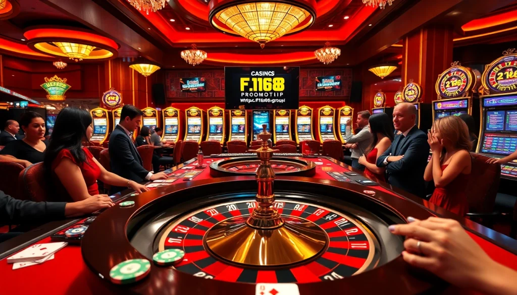 Experience thrilling gameplay at https://f168.group/ with an exciting scene of roulette and poker in action.