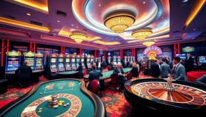 Experience the thrilling atmosphere of thabet casino with poker games and vibrant slot machines.