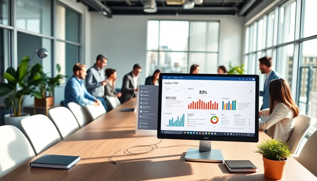 Enhance your workflow with hubspot crm free showcased in a modern office environment.