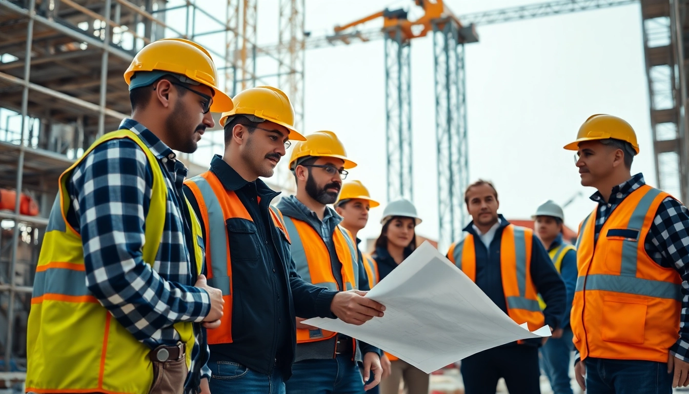 Construction site safety procedures being actively implemented by workers.