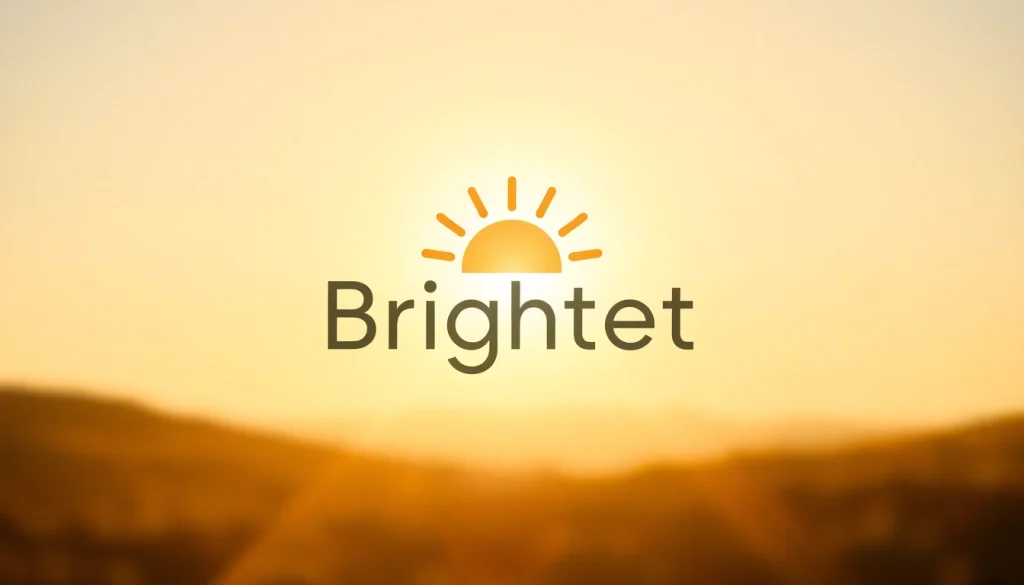 Brightet logo design featuring a dynamic sun graphic and modern typography.