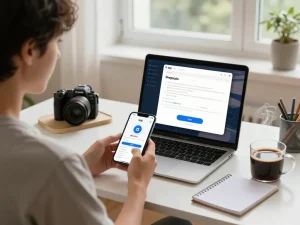 在现代工作空间中，快速且安全的快连应用安装体验，适用于iPhone。