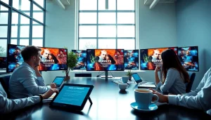 Video to prompt technology showcased in a modern workspace with screens and AI tools.