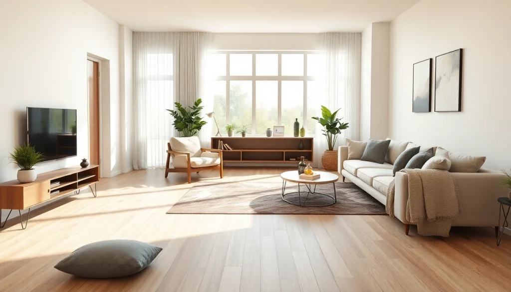 Showcasing vinyl flooring in a modern interior with natural light and stylish decor.