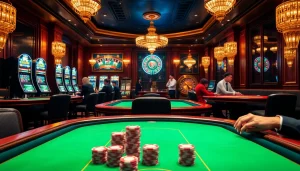 Participez à une expérience de casino en ligne passionnante avec des salons de poker luxueux et des machines à sous vibrantes.